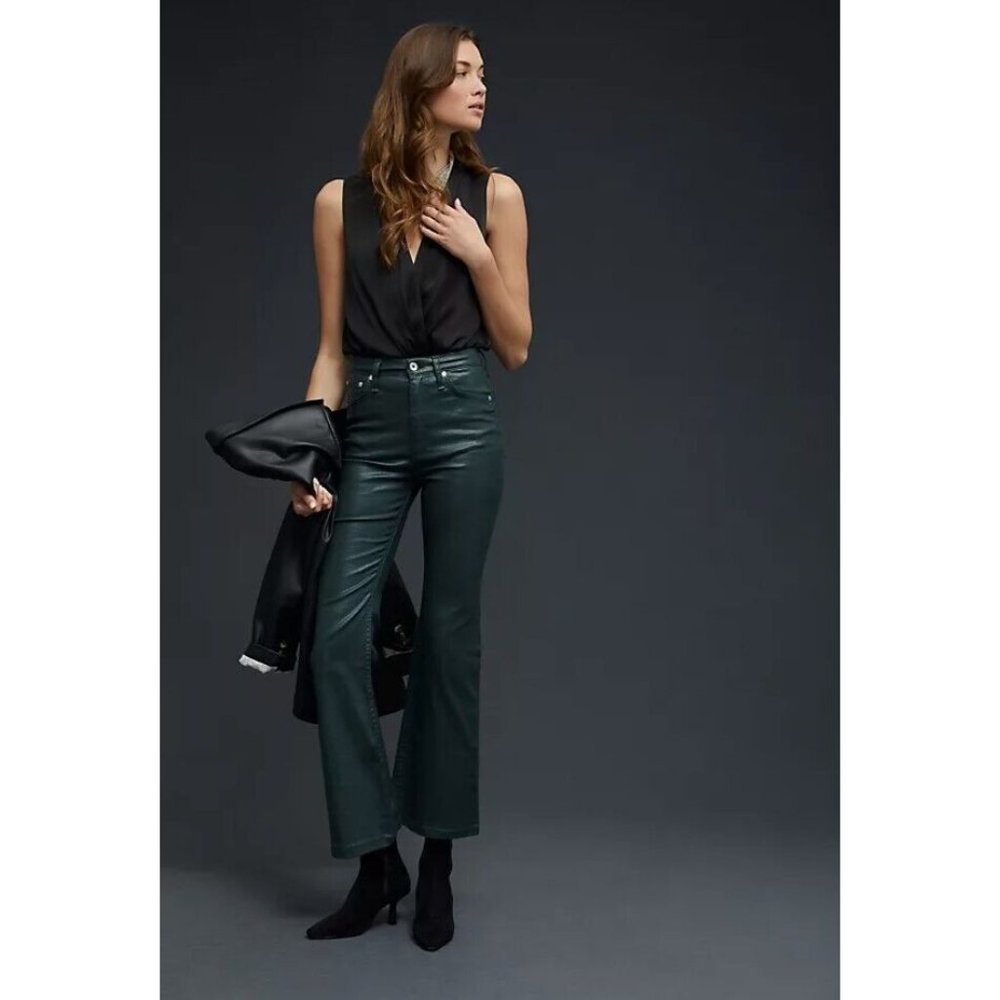 Rag & Bone New York Casey Ankle Flare Coated Pine Grove Jeans